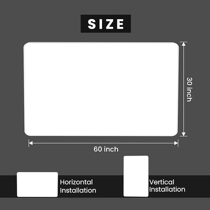 JISOSO White Bathroom Mirror 60x30 Inch, White Metal Framed Bathroom Mirror for Wall, Rounded Rectangle Matte Bathroom Vanity Mirror, Tempered Glass, Anti-Rust, Horizontal/Vertical