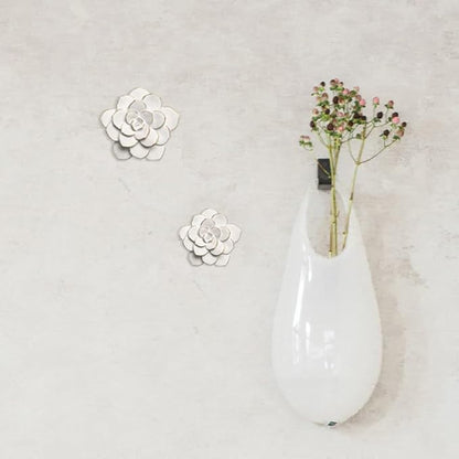 Guichifun Flower Wall Decor 3D Resin Succulent plants - Wall Hanging Decor Art Decor for Home Bedroom Living Room White Christmas Gift 3.25 X 4 X 1.25 Inch
