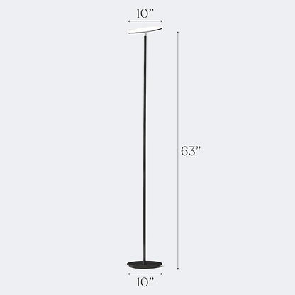 Brightech Sky LED Floor lamp, Torchiere Super Bright Floor Lamp for Living Room Decor & Office - Dimmable, Tall Standing Torch Lamp with Warm Light for Bedroom & Reading - Black