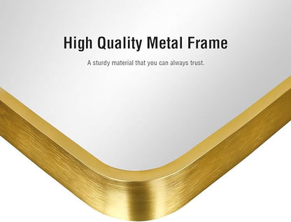ITSRG Floor Mirror, Full Length Mirror with Stand, Arched Wall Mirror, Gold Floor Mirror Freestanding, Wall Mounted Mirror for Bedroom Living Room, Gold