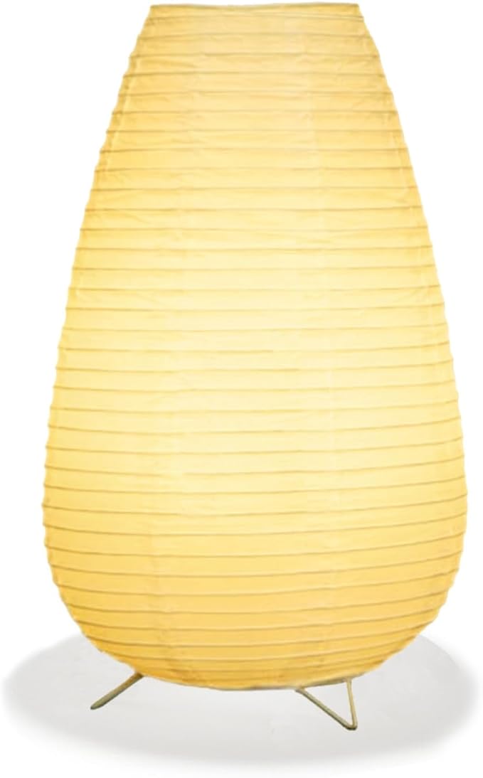 YY YEARCHY Table Lamp Paper Lamp Japanese Standing Lamps with Rice Paper Shade for Bedroom Livingroom(Long Type)