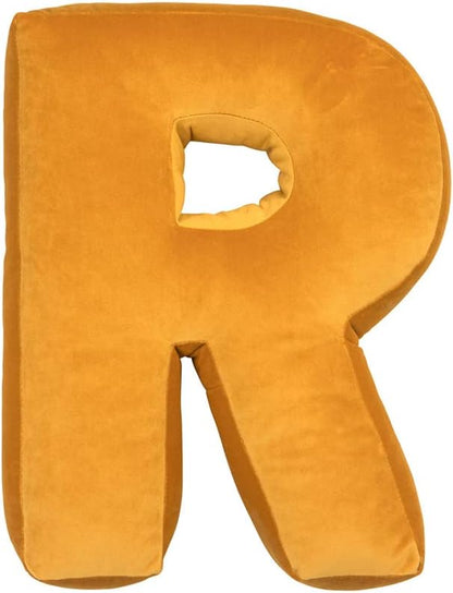 vctops Soft Velvet Letter Pillow English Alphabet A to Z Letter Decorative Throw Pillow for Bedroom Living Room Decor (R,16"x13.5")