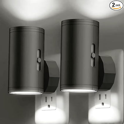 TSEXES LED Night Light Plug in, Modern Night Lights Plug into Wall, Dusk to Dawn Sensor, 5-300LM Adjustable Brightness,Daylight 5000K,Dimmable Night Lights for Hallway Bedroom Stairway, 2 Pack