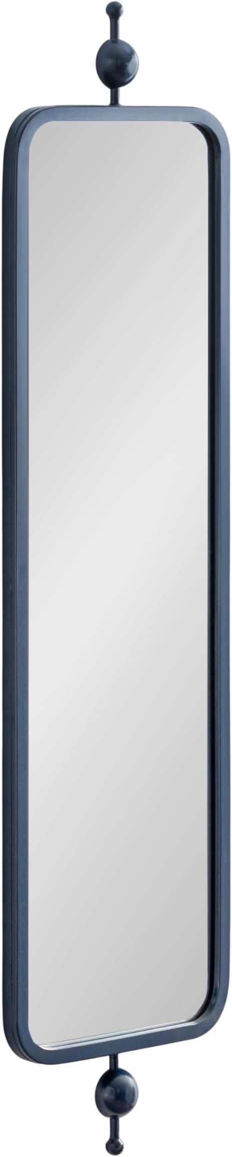 Kate and Laurel Kasota Traditional Slim Panel Wall Mirror, 9 x 36, Navy Blue, Vintage Tall Mirror for Use as Versatile Entryway or Bedroom Wall Decor