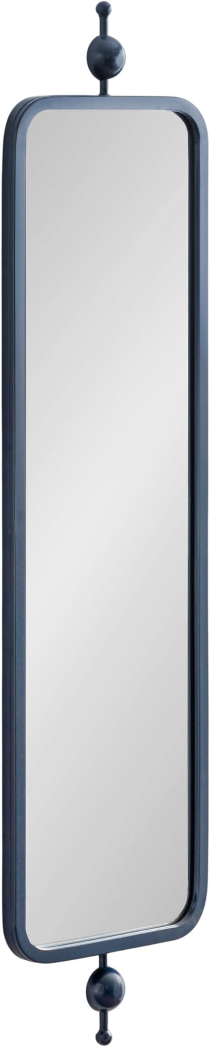 Kate and Laurel Kasota Traditional Slim Panel Wall Mirror, 9 x 36, Navy Blue, Vintage Tall Mirror for Use as Versatile Entryway or Bedroom Wall Decor