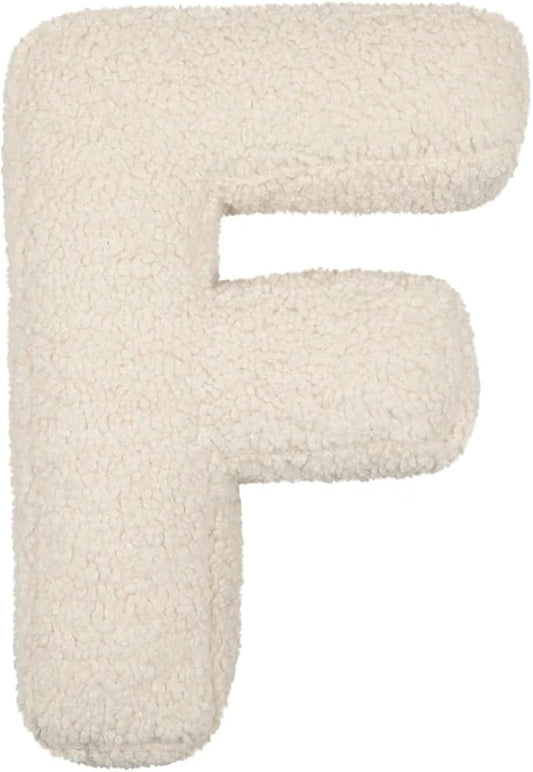 Letter Pillow English Letter Plush Pillow Cozy Lambswool Initial Throw Pillow Alphabets Letter Decorative Cushion Comforting Huggable Stuffed Cushion for Bedroom Sofa（15.7 * 13.8 * 3.9 in）