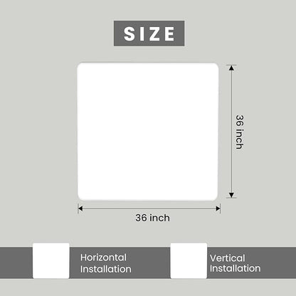 JISOSO White Bathroom Mirror 36x36 Inch, White Metal Framed Bathroom Mirror for Wall, Rounded Rectangle Matte Bathroom Vanity Mirror, Tempered Glass, Anti-Rust, Horizontal/Vertical