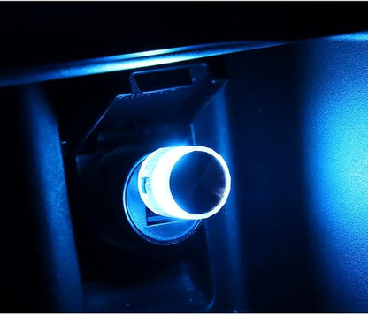 USB LED Atmosphere Light, 5V/1A 1.5W Mini USB Smart Light LED Car Interior Ambient Atmosphere Night Lamp for Cars Laptops Home Office Decoration,Blue Ice
