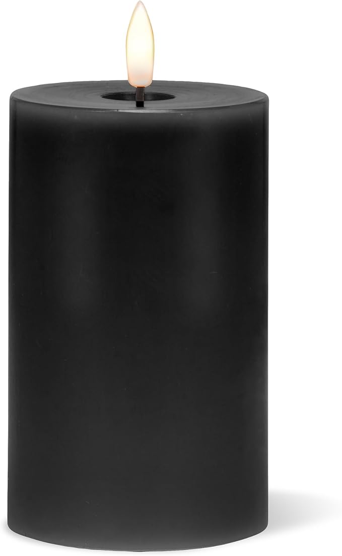 Abbott Collection Wax LED Flameless Pillar Candle - Black (3x5 H)