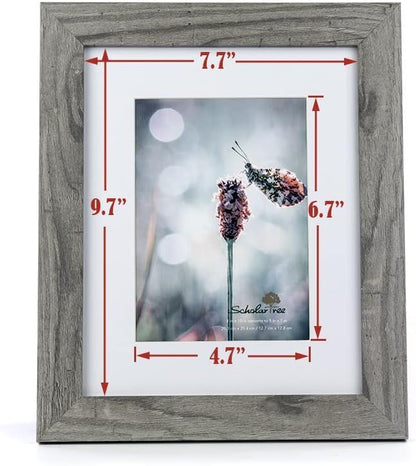 Grey 8x10 Picture Frame with Mat,Display 8x10 without Mat or 5x7 with Mat