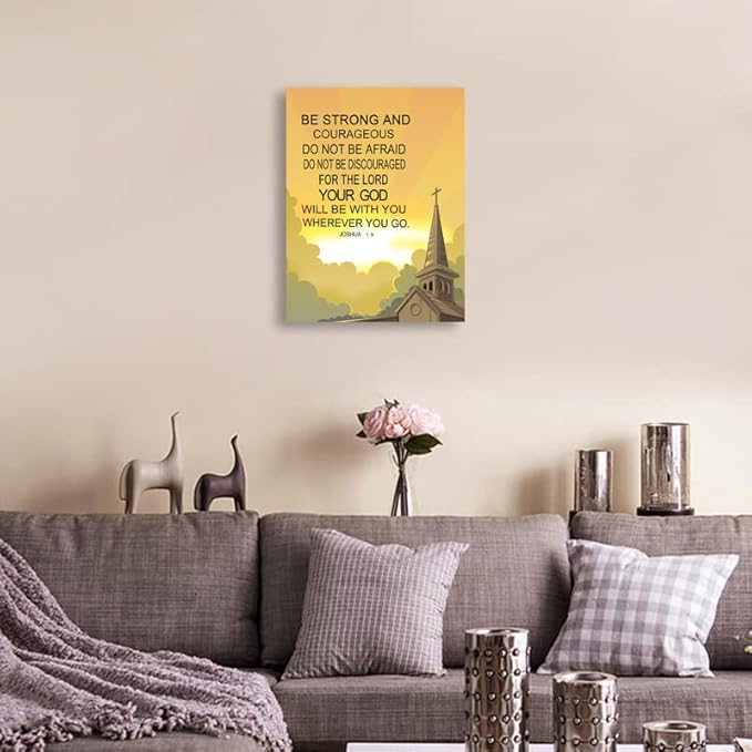 Christian Jesus Canvas Wall Art,Bible Verses Wall Decor, Wall Inspirational Quotes Framed Artwork for Church Living Room Bedroom,11"*15"(29x38cm)