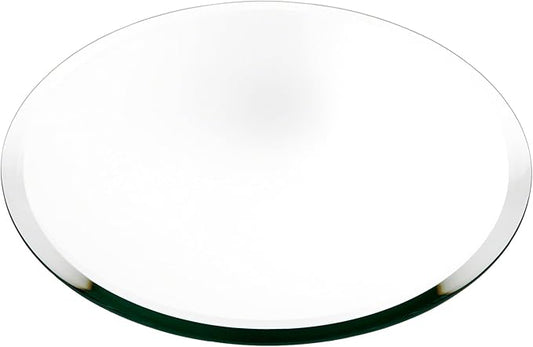 Plymor 12" Round, 5mm Thick Beveled Glass Mirror Circle, Pack of 2