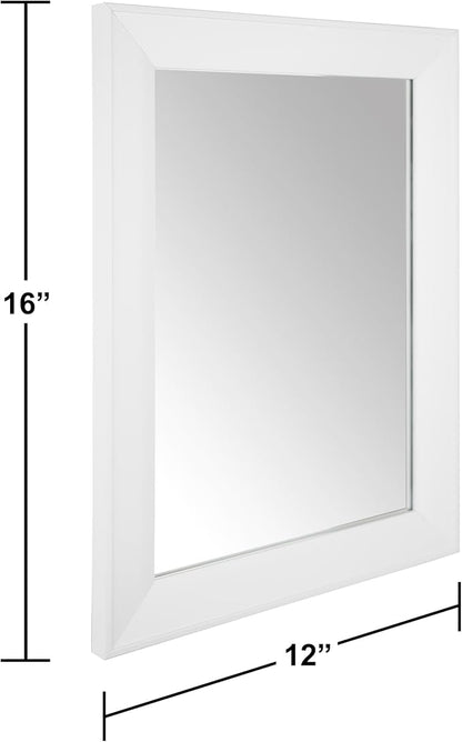 Ruomeng Rectangular Wall Mirror 12" x 16" Beveled Framed Mirror for Bathroom, Bedroom, Entryway, Living Room, White