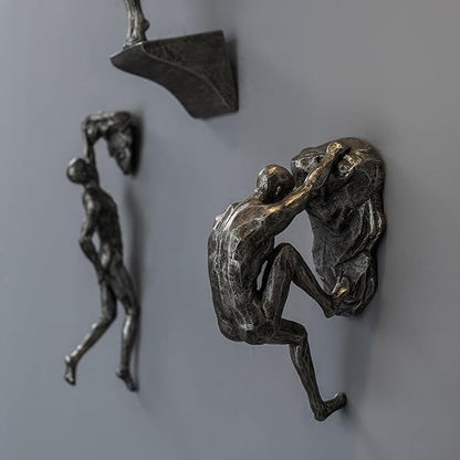 Set of 6 Climbing Men Wall Art Decor Sculpture,Nordic Modern Simplicity Decorative Wall Art, Climbing Man Sculptures,Home & Office Climber Gifts