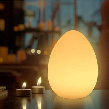 Egg Shape Color LED Mood Lamp, Rechargeable Dimmable Night Light with Remote Control 16 Dimmable Colors 4 Effects for Kids and Adults,Ambient Decorative Party Lighting (12x15cm)