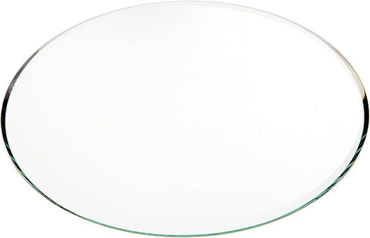 Plymor 6" Round, 3mm Thick Beveled Glass Mirror Circle, Pack of 6