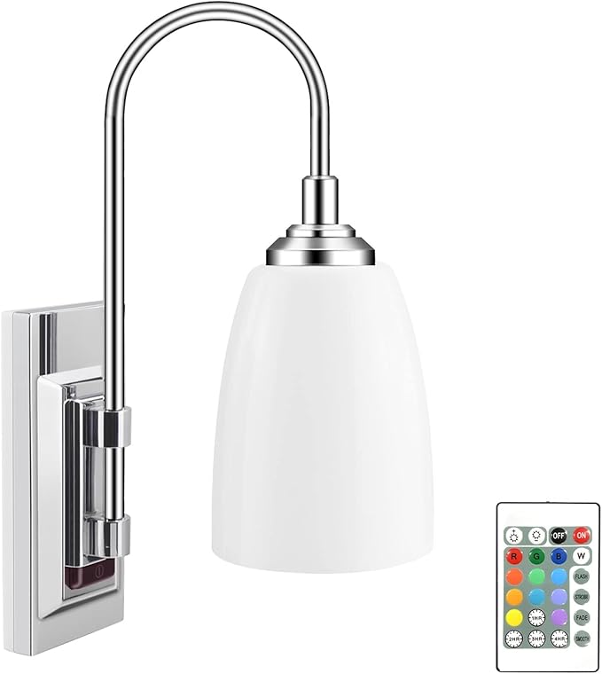 LUXSWAY 12 Colors Changing Wall Lamp, Dimmable Up/Down Wall Sconce,Over Bed Headboard Light for Bedroom Hallway Home Decor- 1Pack