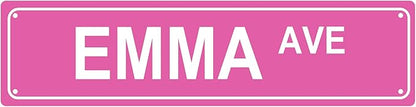 EMMA AVE GIRLS WOMEN Metal Tin Street Sign Bar Cafe Garage Cave Home Room Wall Bathroom Farmhouse Garden Porch Patio Decor, 16 x 4 Inch