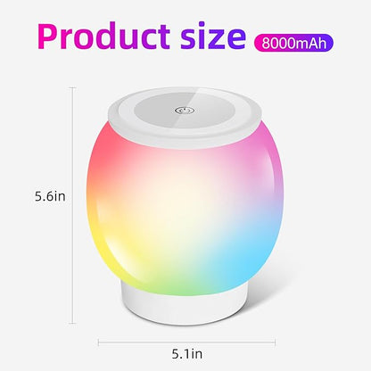 RGB ambient night light, Eye Caring, Multiple color variations, Stepless Dimming, Touch Night Lamp,Can be remotely controlled and timed,8000mAh ultra large battery capacity,Suitable ambient lighting,