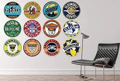 Krouterebs Yin and Yang Vintage Round Metal Tin Sign Nostalgic Metal Sign Home Decor for Culb Bar Garden Kitchen Restaurant Garage 12x12 Inch