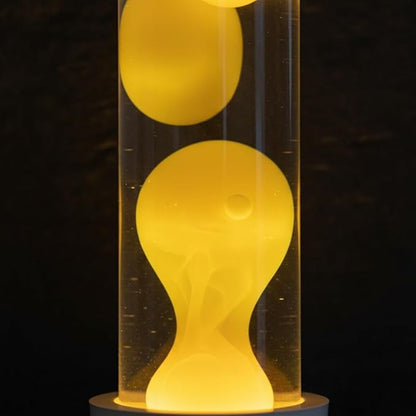 Lighthouse Liquid Motion Lamp, Decorative Night Light with Yellow Wax, 13-Color Changing, Safe Flameless Mood Lighting for Gift and Home Decor- White Base