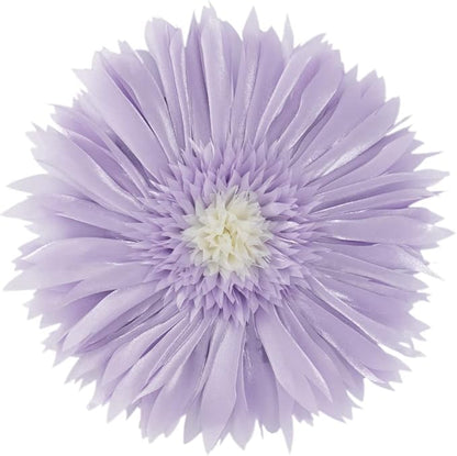 Decorative 3D Round Flower Pillow Handmade Daisy Floral Throw Pillow with Insert Cute Satin Accent Cushion for Sofa Bed Couch Living Room Brdroom Boho Home Decor 12 Inch Lavender Purple