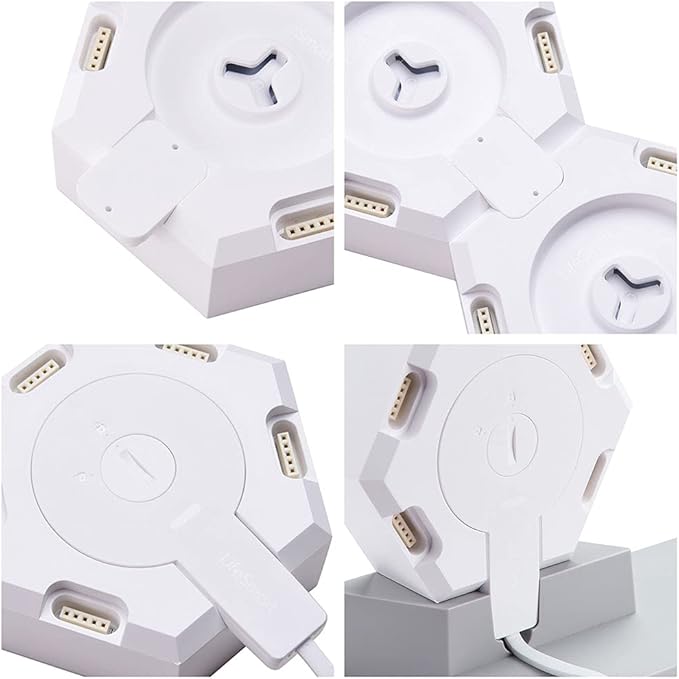 Yescom APP Control Hexagon Light 6 Pack Smart LED Wall Lights Modular Wifi Music Sync Lamp Aesthetic Gaming Room Streaming Decor Compatible with Alexa & Google