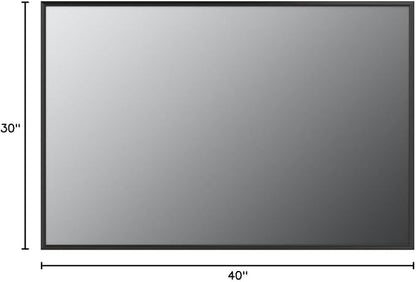 LOAAO 40"X30" Black Rectangle Bathroom Mirror Wall, Matte Black Aluminum Alloy Frame, Tempered Glass, Hangs Vertically or Horizontally, Easy to Install