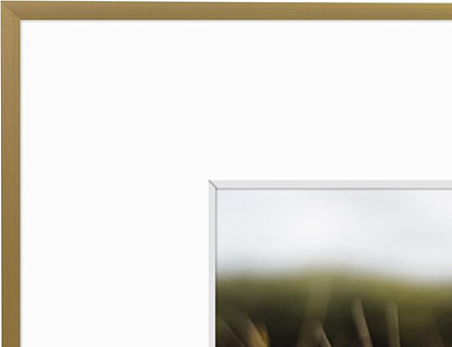 Golden State Art, Gallery Wall Frame Set of 6 - Gold 16x20 Aluminum Photo Frames with Mat for 11x14 Pictures - 16 x 20 inch Metal Frame with Real Glass Cover - Elegant Home or Office Decor
