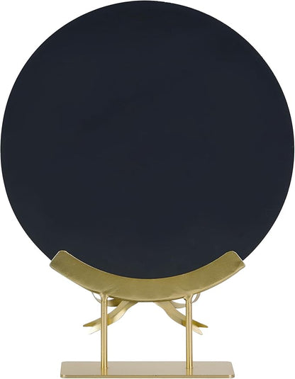 Golden Round Makeup Mirror with Bow Stand - Detachable Base French-Inspired Elegant Tabletop Luxury Vanity Mirror for Living Room, Bedroom, 10.04 x 12.6 Inches