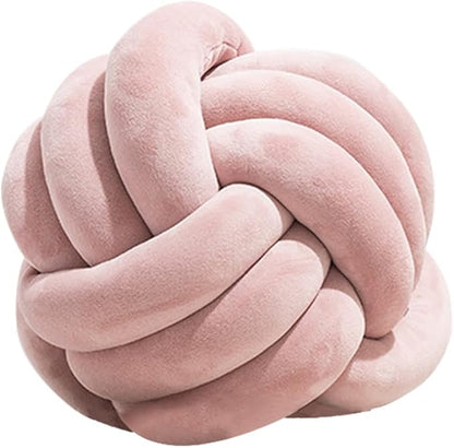2 Pcs Knot Pillow Ball, Blush Knotted Pillow Plush Ball Pillows, 11" Decorative Throw Pillows for Sofa Couch Aesthetic Home Decor