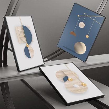 MPLONG Wall Art 3 Pieces Framed Wall Art Canvas Print Set Minimalist Medieval Geometric Circle Abstract Illustration Modern Wall Art Decor Multicolor Living Room Bedroom Office 24"x 32"x 3 Panels…