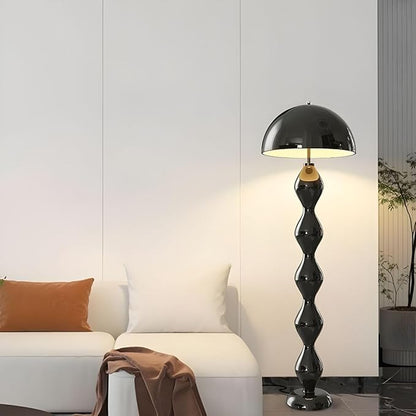 Modern Floor Lamp, Modern Standing Corner Lamp with Iron Lampshade, Tall Lamp Mid Century Standing Lamp with Foot Switch for Bedroom Reading Living Room (Black, Bulb Not Included)