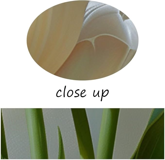 Bathroom Wall Art White Tulips Flowers Decor Modern Spring Floral Paintings Canvas Prints Artwork for Living Room Bedroom Home Decoration Framed