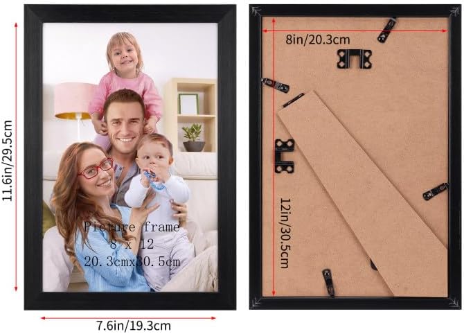 Giftgarden 8x12 Picture Frame Black, Multi 8 x 12 Photo Frames Bulk for Wall or Tabletop Display, 12 Pack