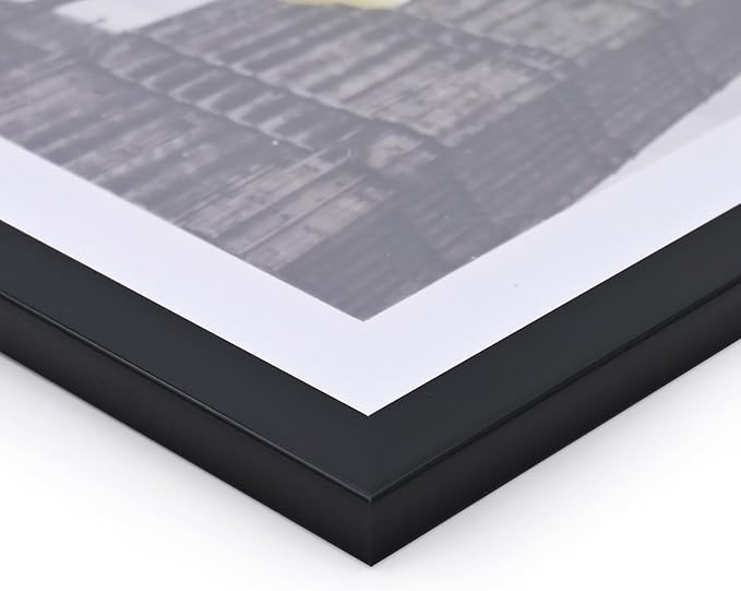 4x6 Picture Frame Set of 9, Display Pictures 3.5x5 with Mat or 4x6 without Mat, Multi Collage Gallery Square Photo Frames for Wall or Tabletop, Black