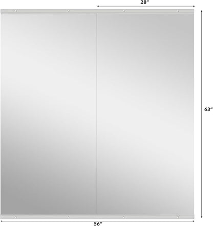 Snowdool Gym Mirror, 63''x28'' 2PCS Mirrors for Home Gym Wall Large, Full Body Mirror for Yoga, Garage, Dance Studio, Anti-Rust, Tempered Glass,Frameless Rectangle Wall-Mounted Workout Mirrors