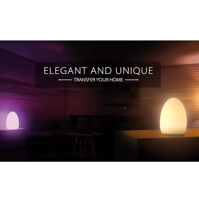 Mr.Go 8-Inch Rechargeable LED Egg Light - Dimmable Baby Night Light with Remote, 16 Colors & 8 Brightness, Waterproof & Drop Resistant, Portable Bedside Lamp for Kids Bedroom, Home Patio Party Decor