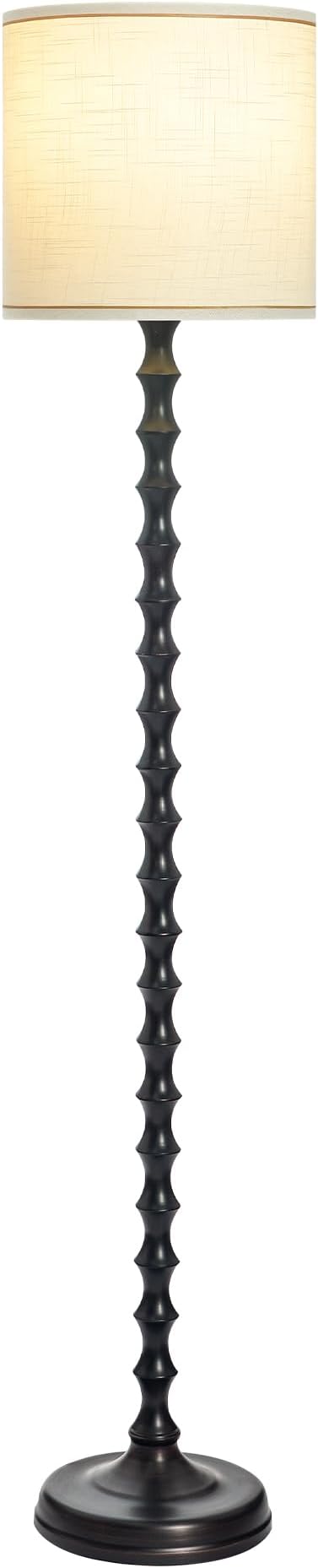EUO 64.5" Floor Lamps for Living Room, Rustic Style Tall Floor Lamp Vintage Farmhouse Dark Brown Standing Lamp with Rotary Switch, Floor Lamps for Living Room Bedroom Office Corner Decor