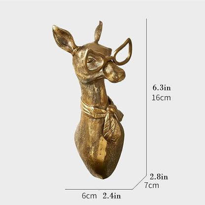 Animal Heads Wall Decor, Deer Head Wall Mount, Resin Animal Sculptures Head Wall Hanging Decoration for Family Living Room Bedroom Bathroom Kitchen Gift (Sheep)