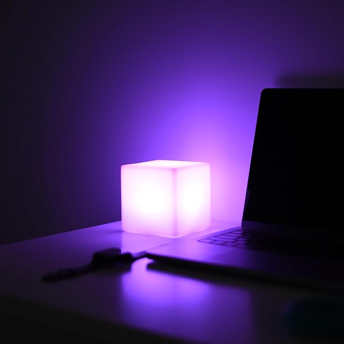 LED Night Light Cube, 4-Inch RGB Mood Lamp with Remote, 16 Colors & 4 Effects, Portable Light for Kids, Battery-Powered Decorative Lamp for Bedroom, Nursery, Party, Gifts & Decor