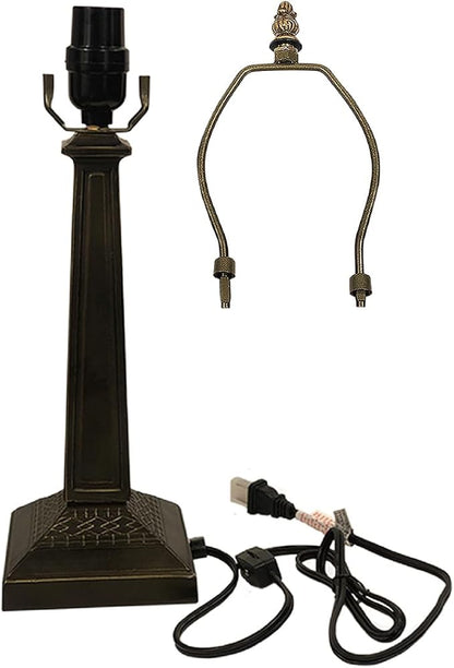 HUIMEIJU Table lamp Base with 10-14 inch lampshade, Tiffany Table lamp Base (Square)