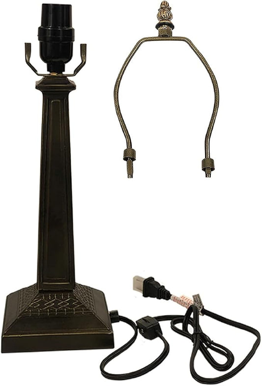 HUIMEIJU Table lamp Base with 10-14 inch lampshade, Tiffany Table lamp Base (Square)