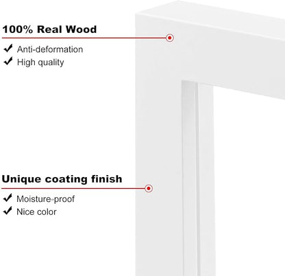 KINLINK 8x12 Picture Frame White, Solid Wood Frames with Acrylic Plexiglass for Pictures 6x8 with Mat or 8x12 without Mat, Tabletop and Wall Display Photo Frame, Set of 4