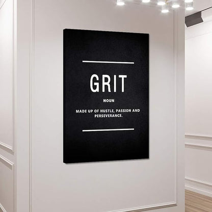 Yatsen Bridge Motivational Wall Art for Office Inspirational Canvas Painting Grit Noun Motto Posters Inspiring Quotes Pictures Sign Prints Artwork Home Living Room Wall Decorations Framed (24”Wx36”H)