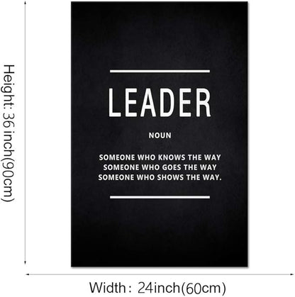 Yatsen Bridge Inspirational Wall Art Leader Noun Inspiring Painting Prints on Canvas Motivational Leadership Entrepreneur Quotes Posters Inspiration Artwork Decor for Home Office Framed (24”Wx36”H)