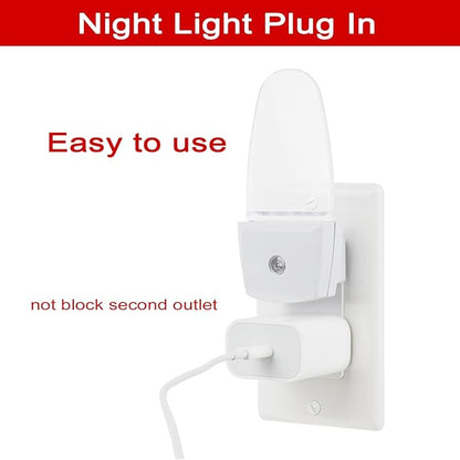GREENIC Plug in LED Night Light Lamp 4 Pack with Light Sensor RED