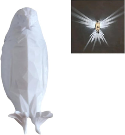 ISFIBA 3D Animal LED Wall Lamp, Creative Resin Carving, Atmosphere Rendering for Study, Bedroom, Dining Room, Stairway, Hallway, Bar (white Bald Eagle)