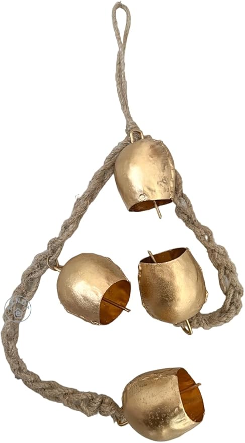 Set of 3 Giant Harmony Decorative Bells Vintage Rustic Home Decor Handmade Christmas Large Bells 8" 6" 4" (2" Chime Bells)