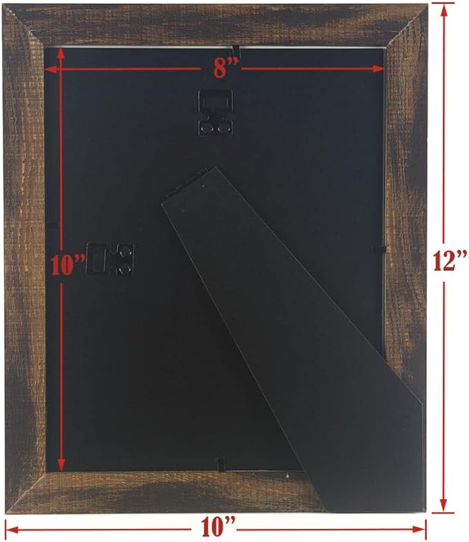 brown 8x10 Picture Frame with Mat,Display 8x10 without Mat or 5x7 with Mat